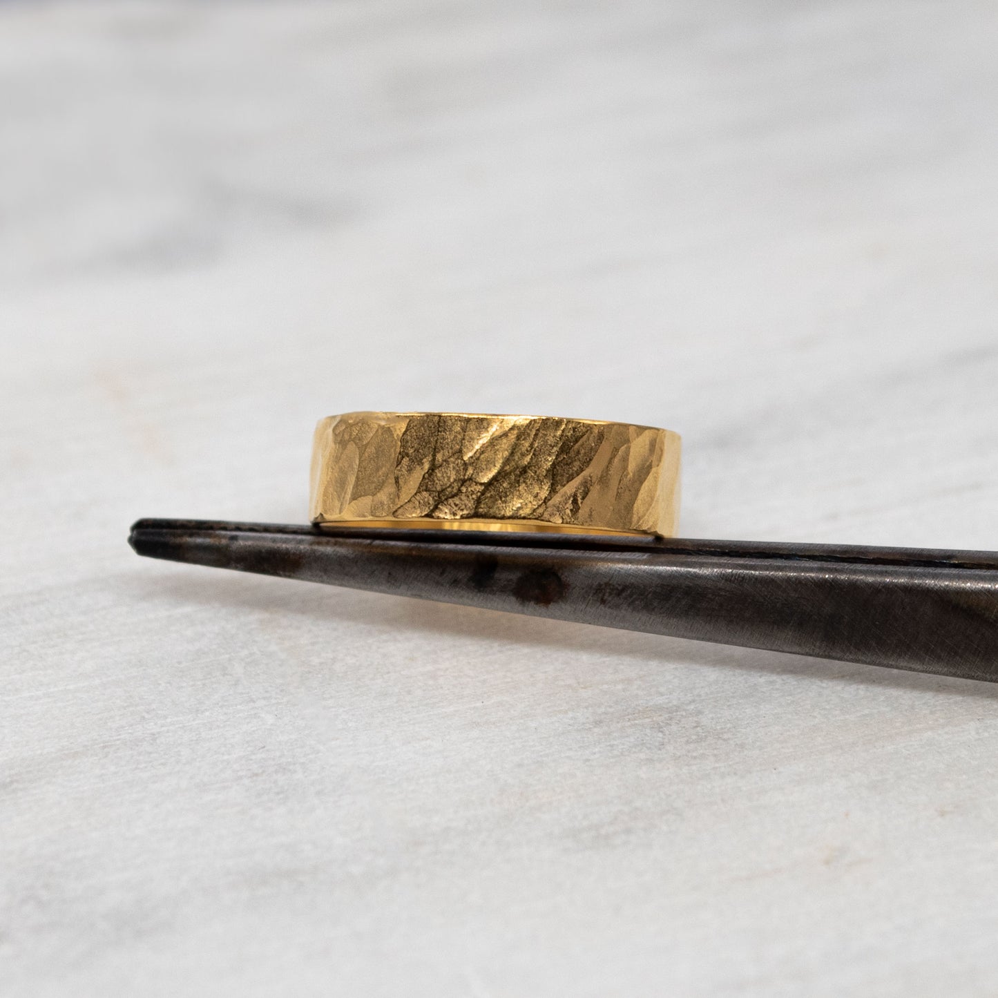 Bague martelée en vermeil N°16