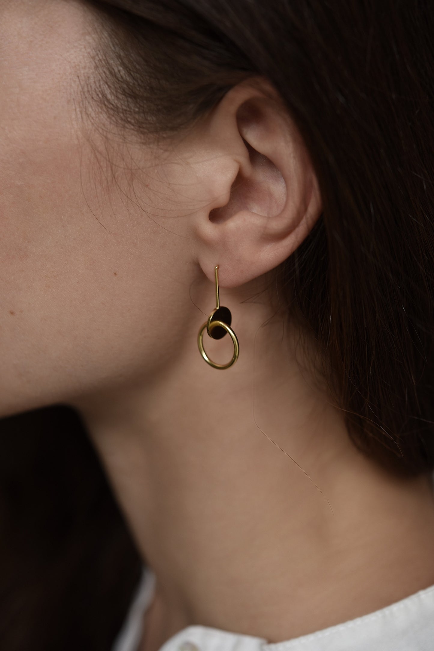 Boucles d'oreilles N°11 cercles entrelacés en or vermeil ou argent