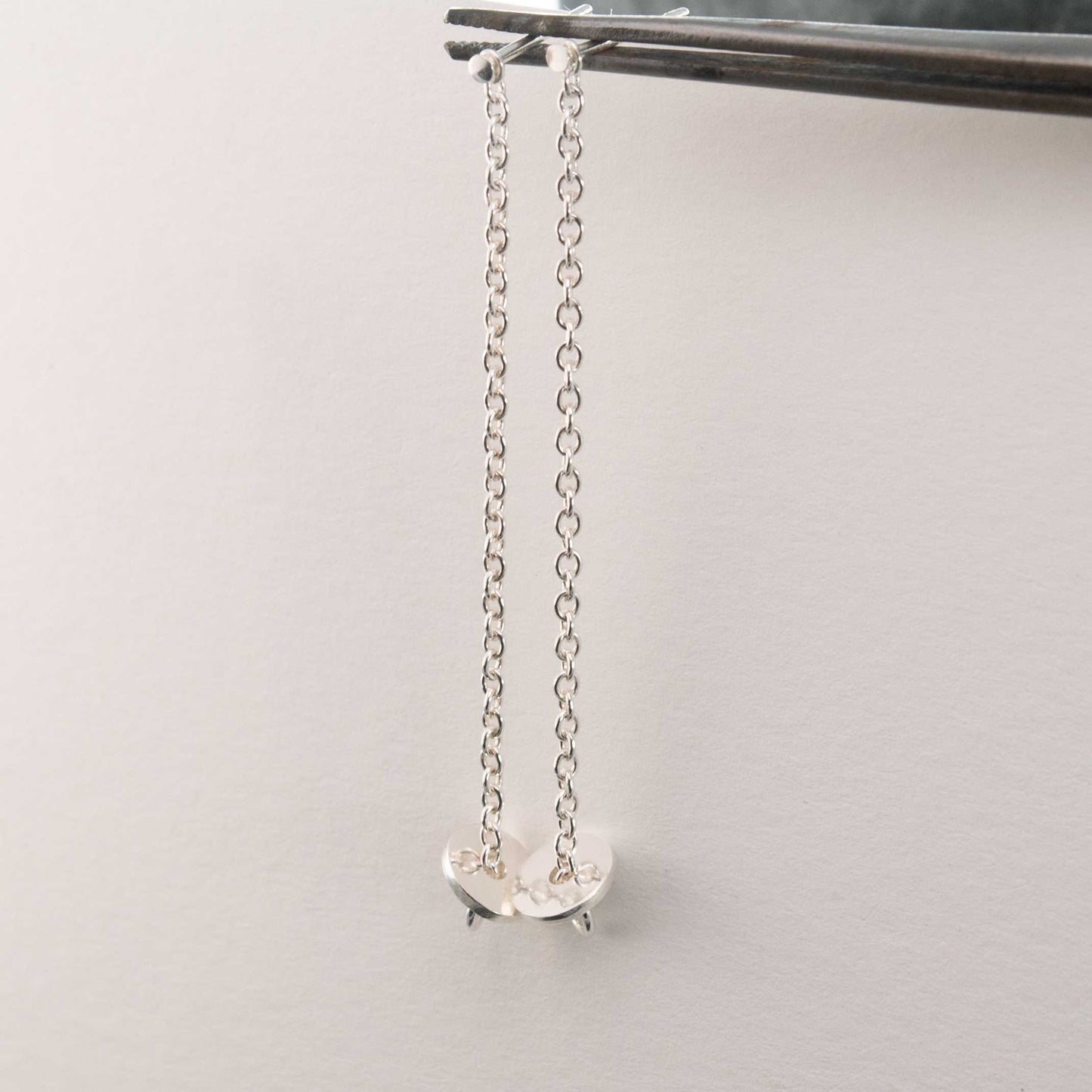 Boucles d'oreilles à longue chaîne et disque N°23