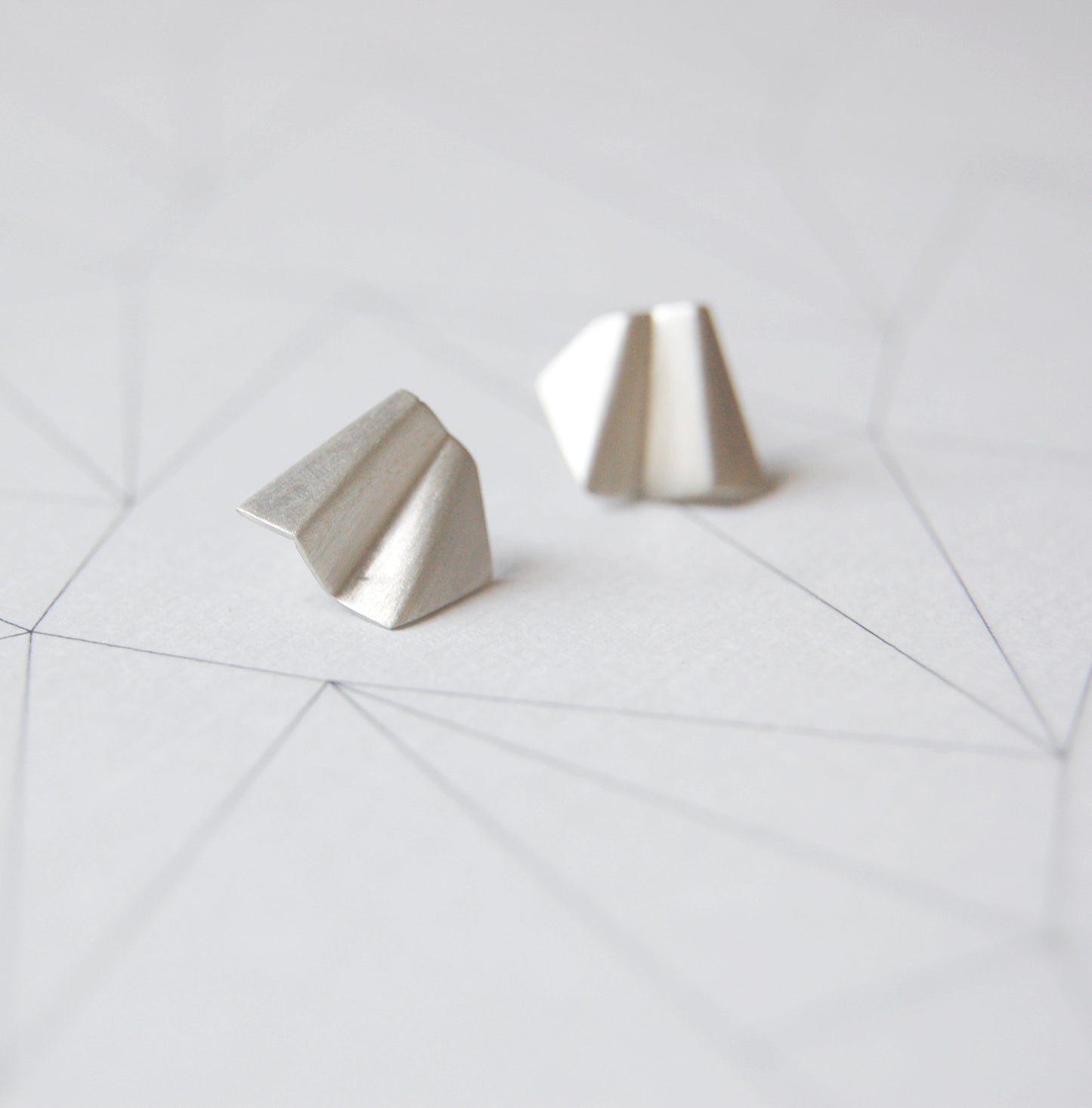 Faceted stud earrings N°2 AgJc - 1