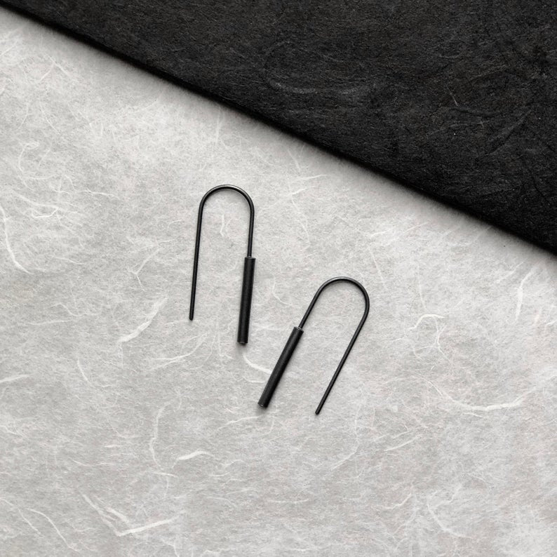 Cylindrical bar earrings N°3