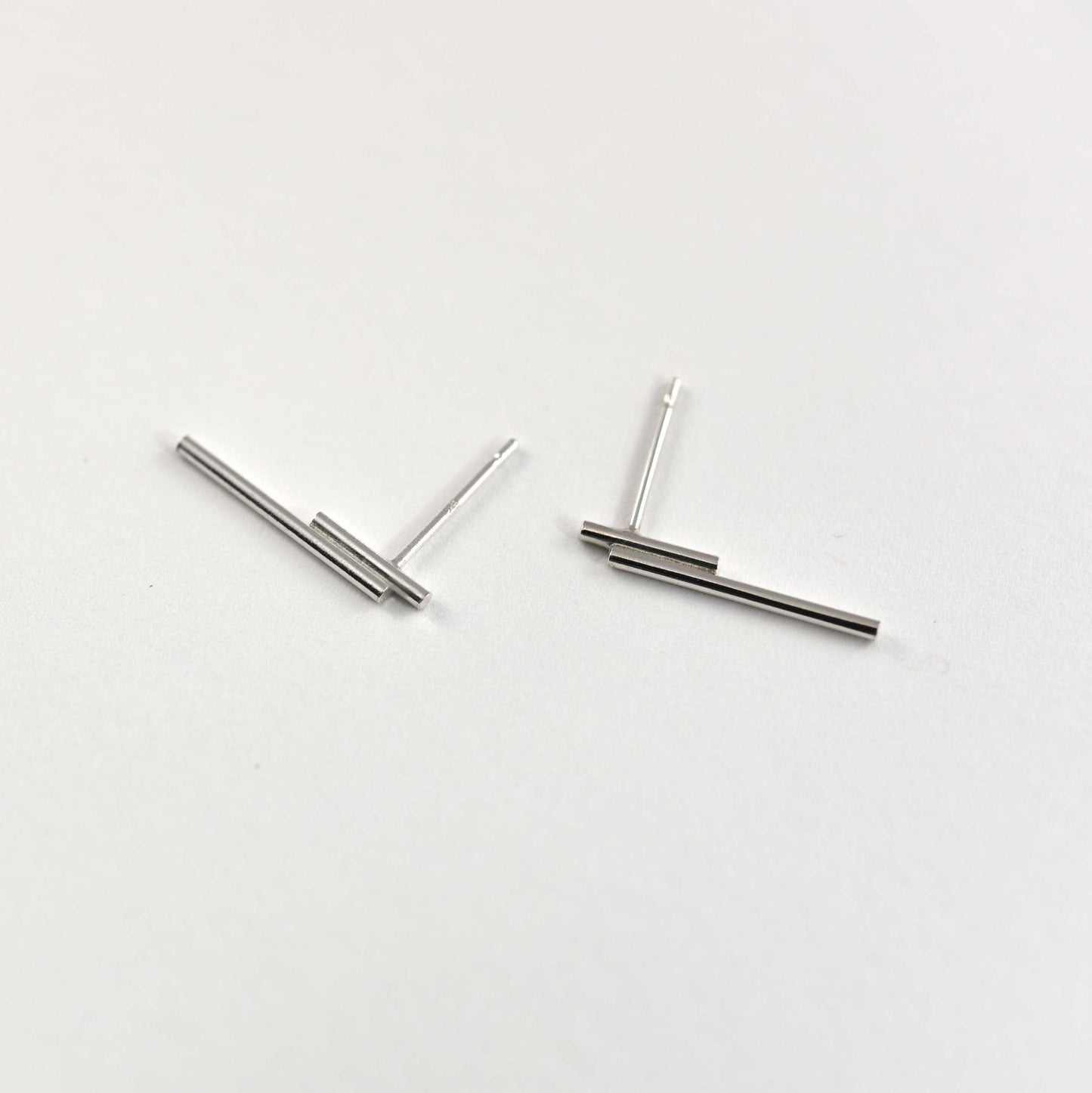 Tube linear Earrings N°4 AgJc - 5