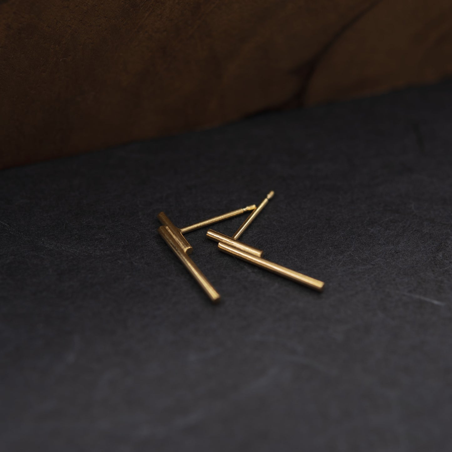 Gold tube earrings N°4