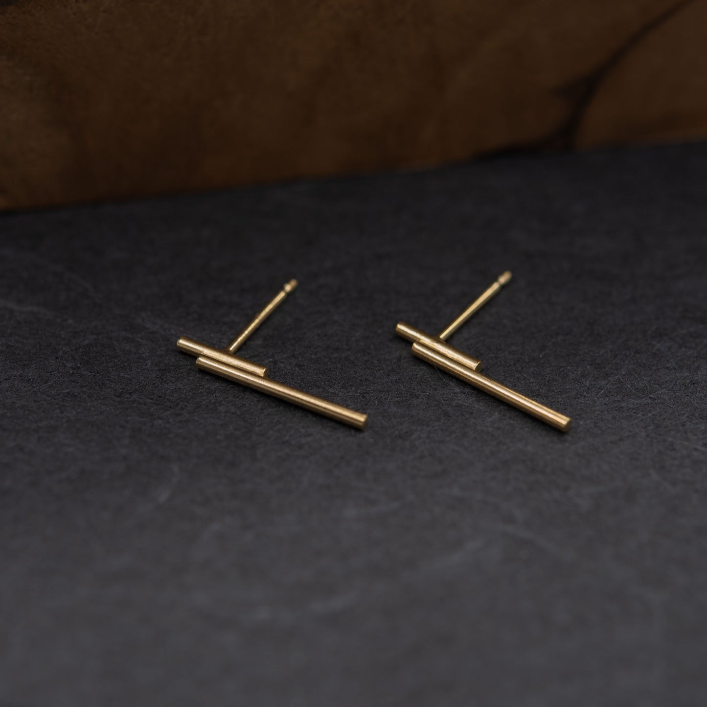 Gold tube earrings N°4