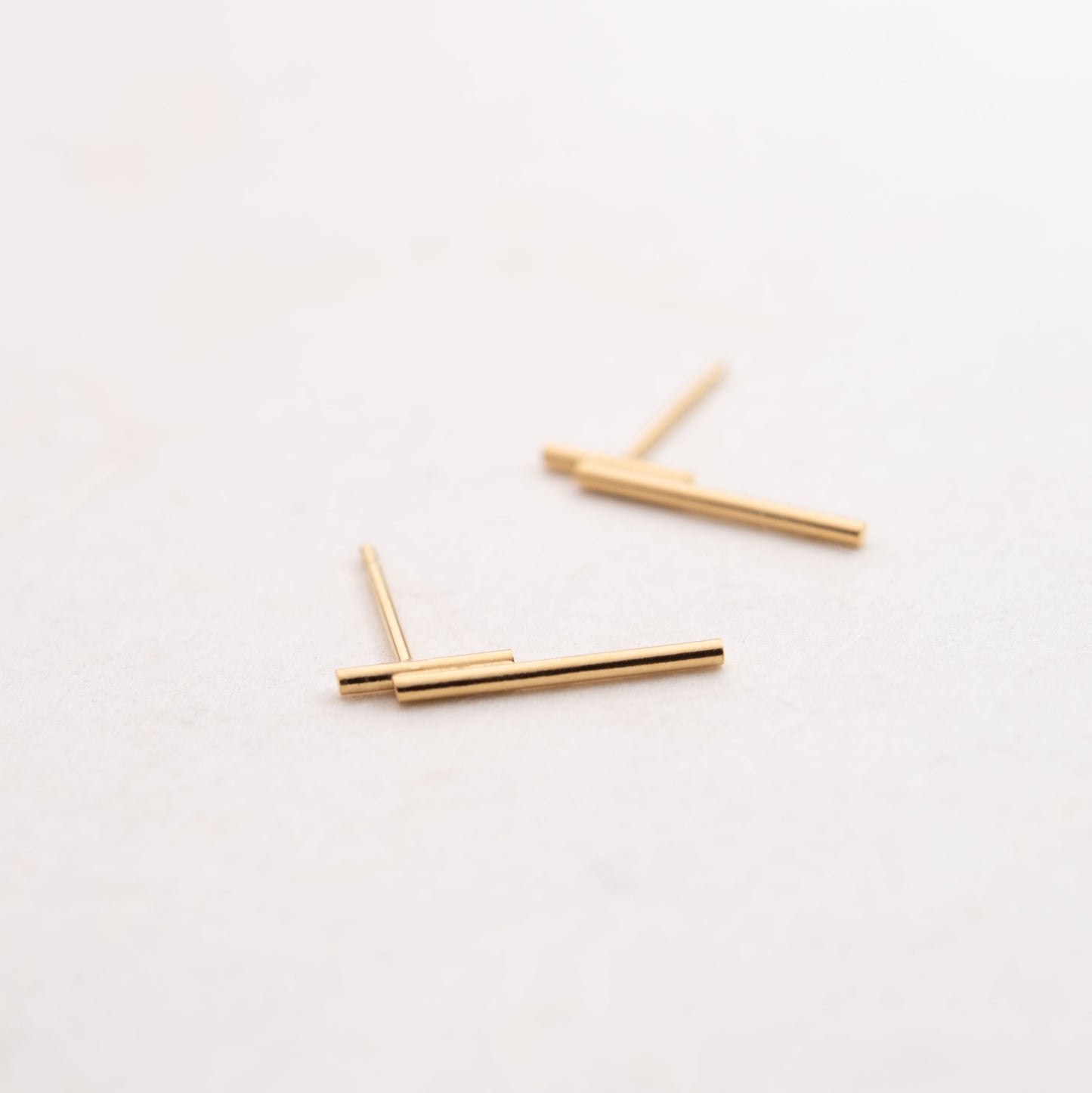 Gold tube earrings N°4