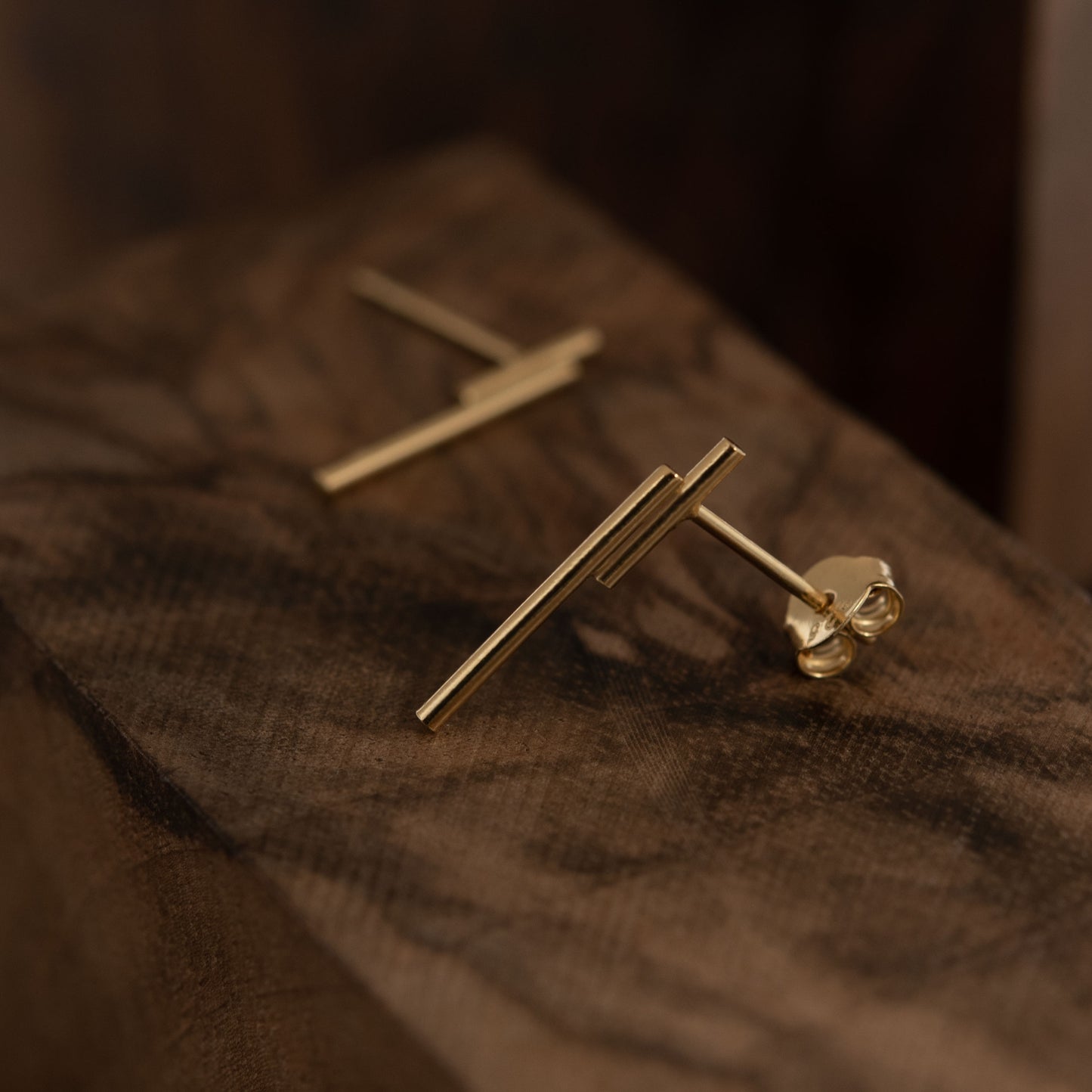 Gold tube earrings N°4