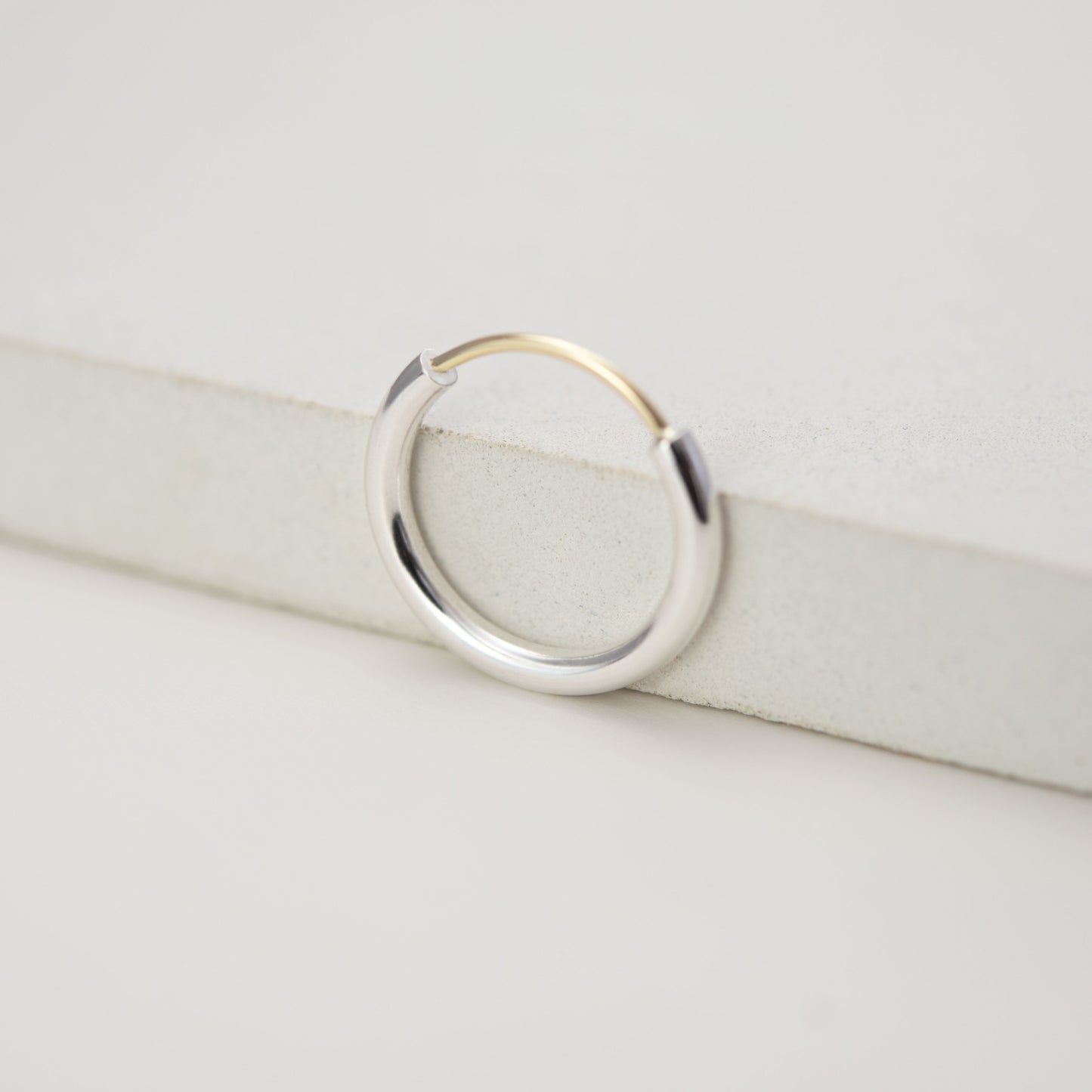 AgJc engagement ring silver and gold