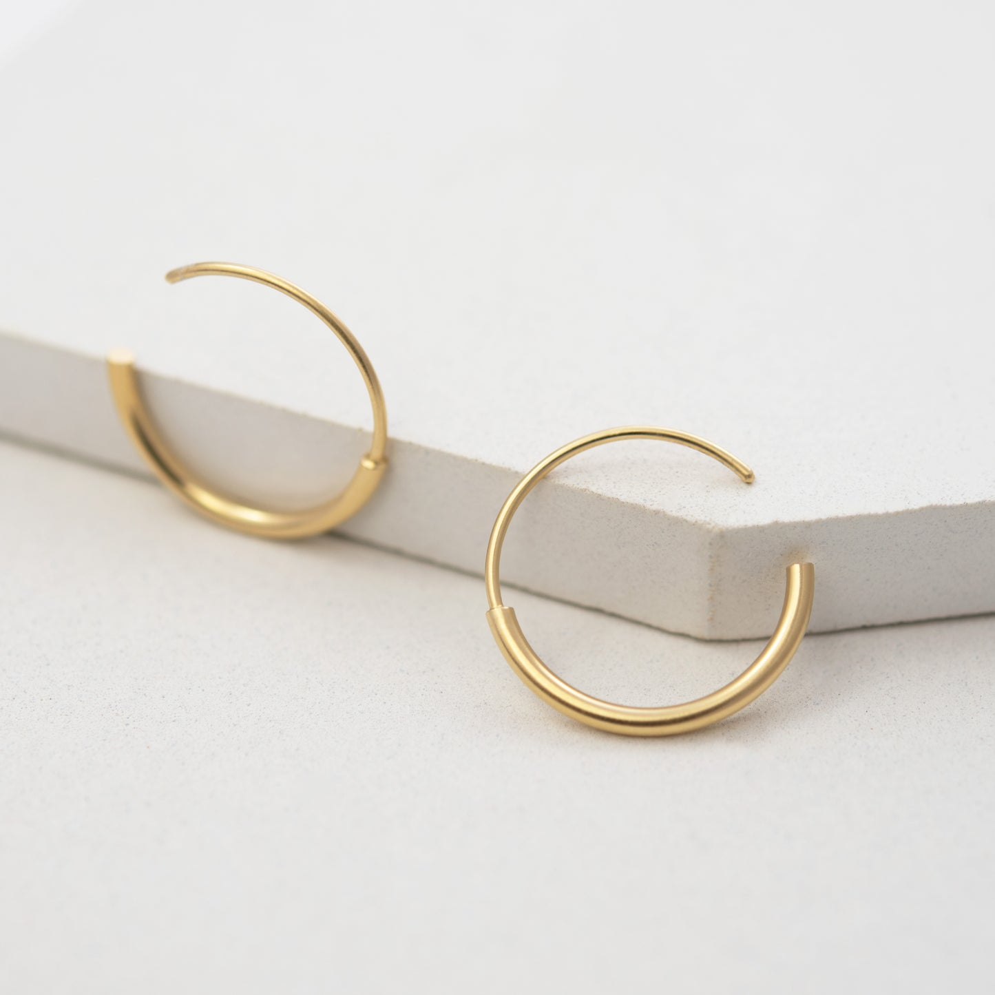 Gold Medium Everyday Hoops by AgJc bijoux