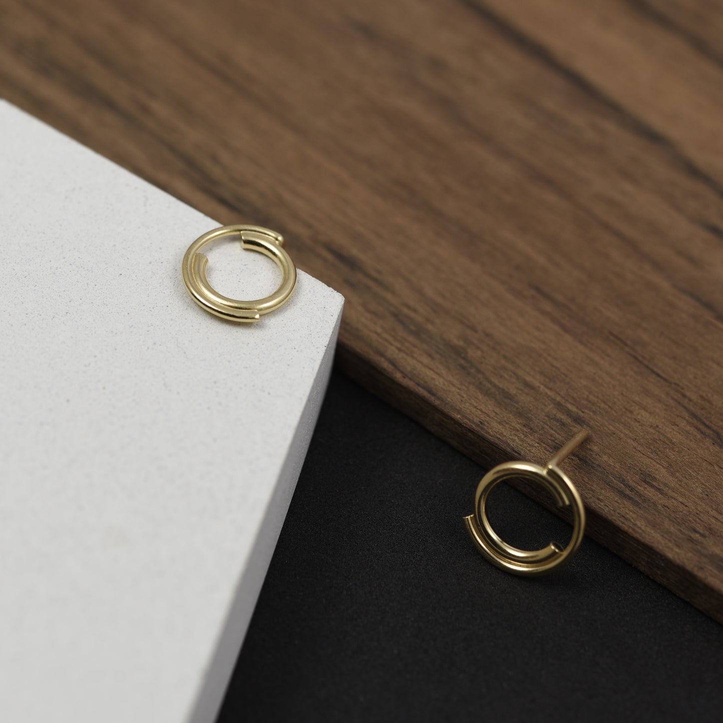 Puces d'oreilles cercles N°9 en vermeil or