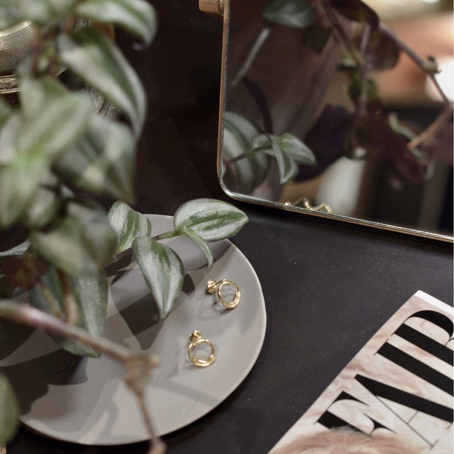 Unique gold plated silver stud earrings N°9