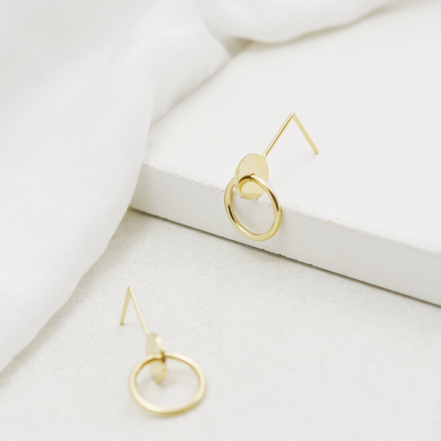 Boucles d'oreilles N°11 cercles entrelacés en or vermeil ou argent