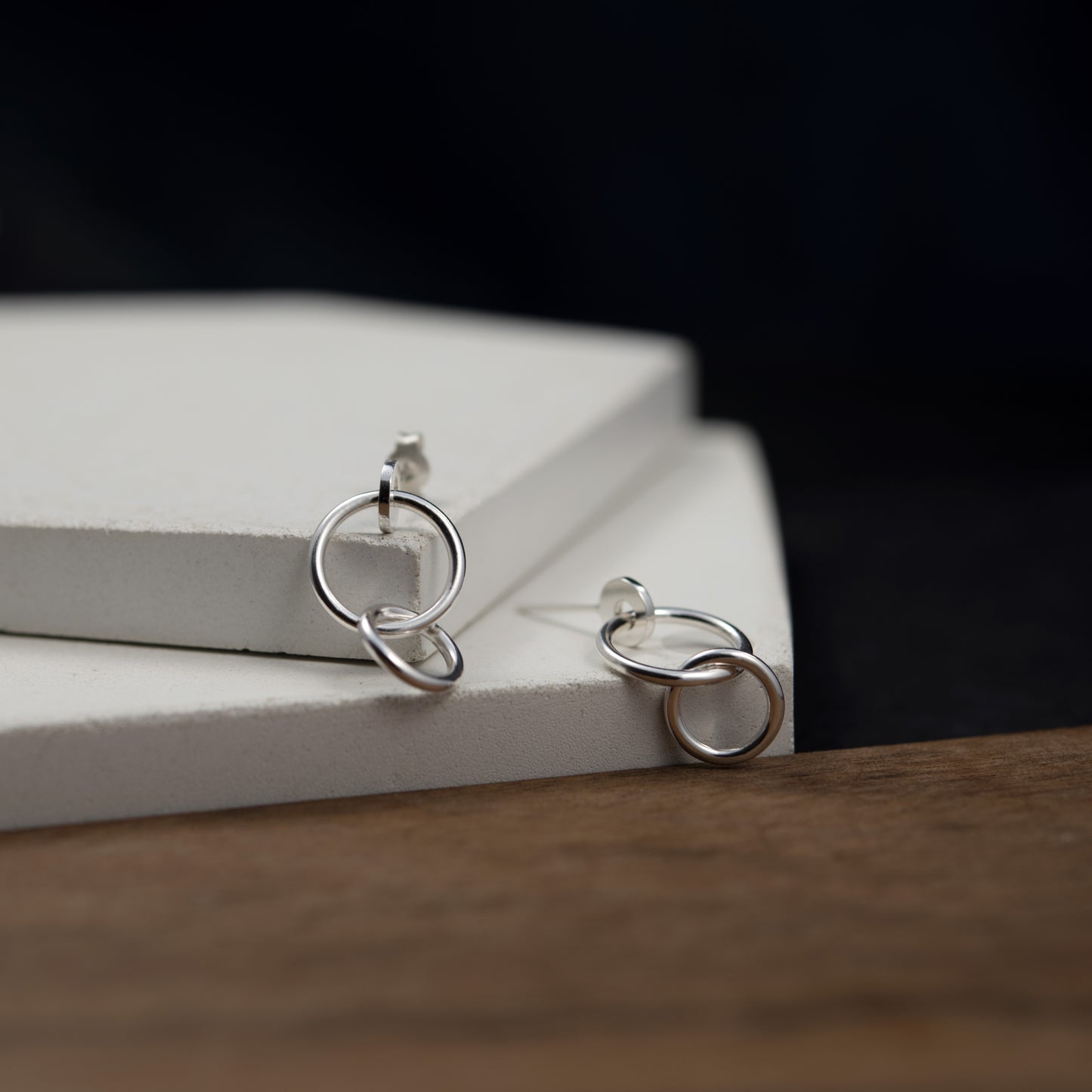 Chain link earrings in silver N°14