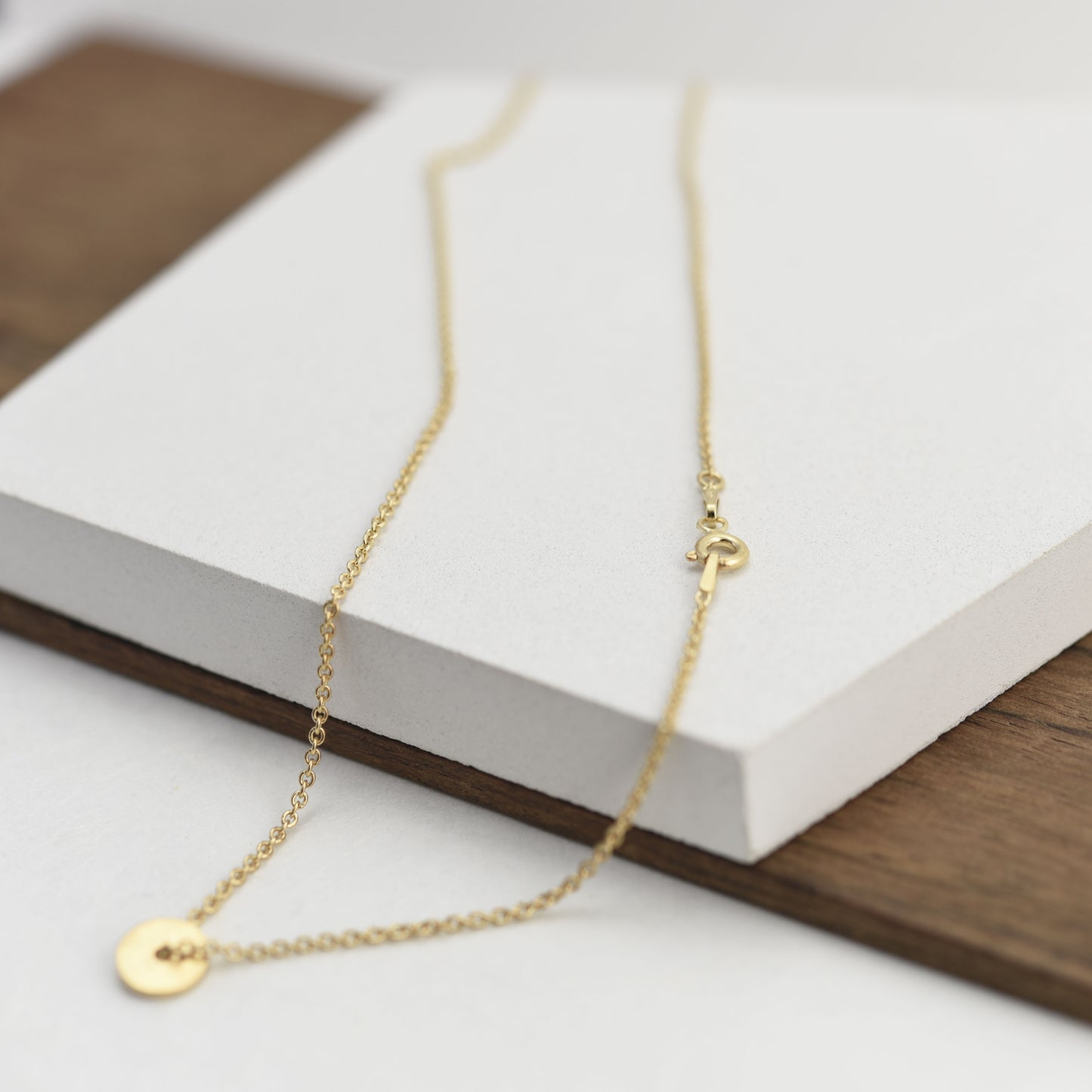 Gold necklace details handmade by AgJc