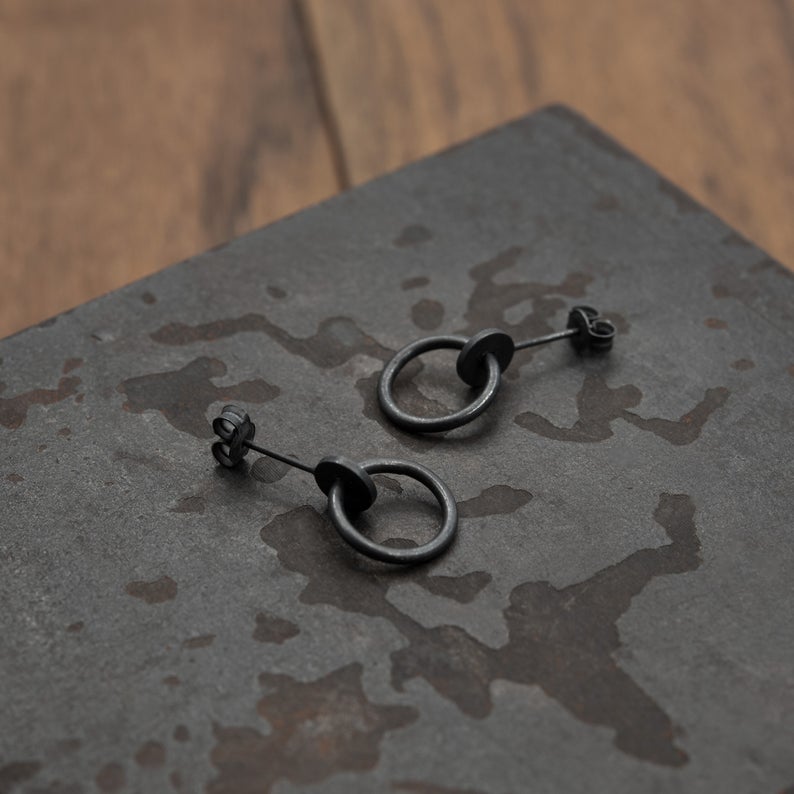 Link studs in black silver N°20