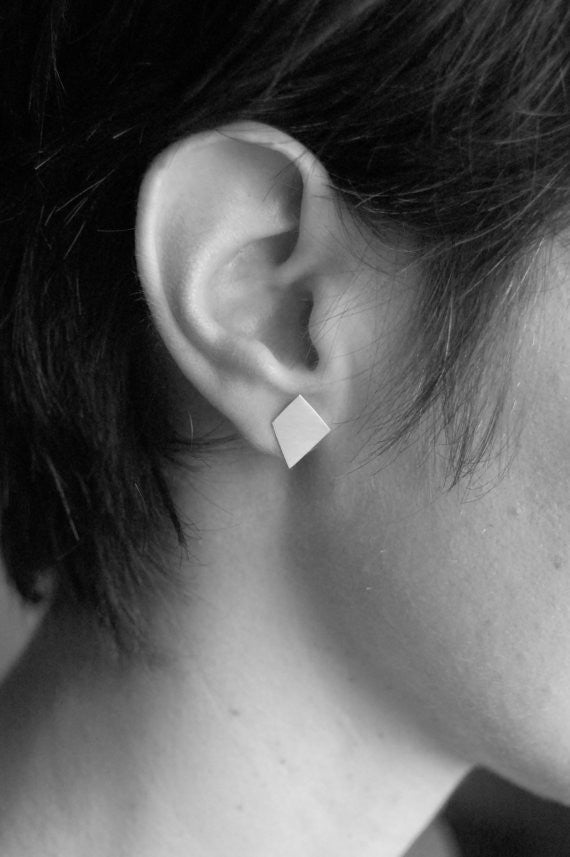 Shape stud earrings N°3 AgJc - 2