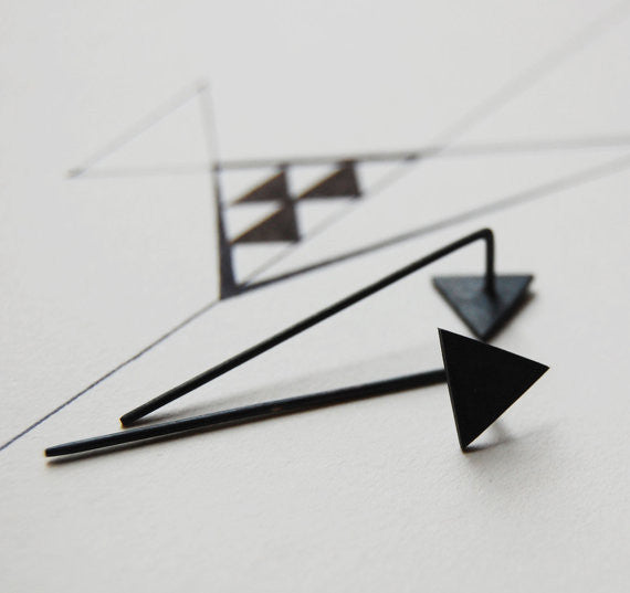 Triangle pendants earrings N°7 AgJc - 2