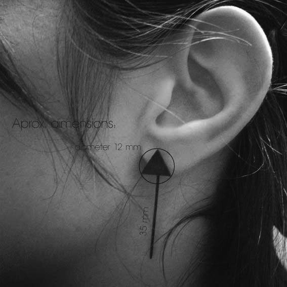 Triangle pendants earrings N°7 AgJc - 3