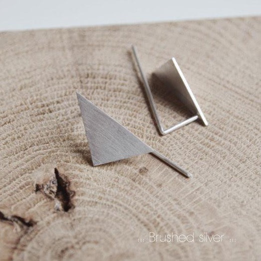 Geometric pendants earrings N°8 AgJc Matte / 1mm - 4