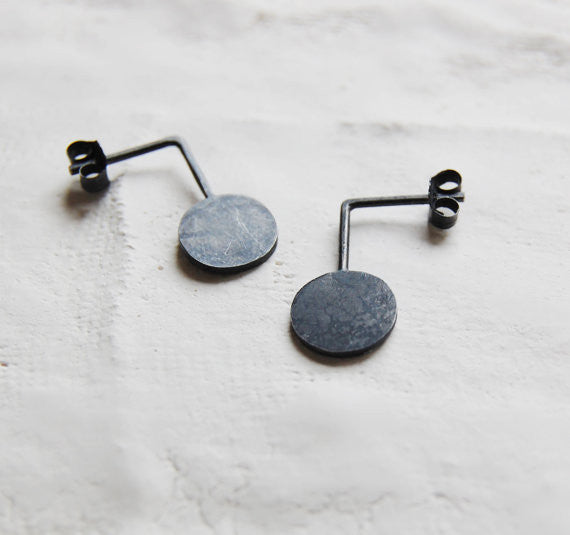 Circle graphic pendants earrings N°10 AgJc - 2