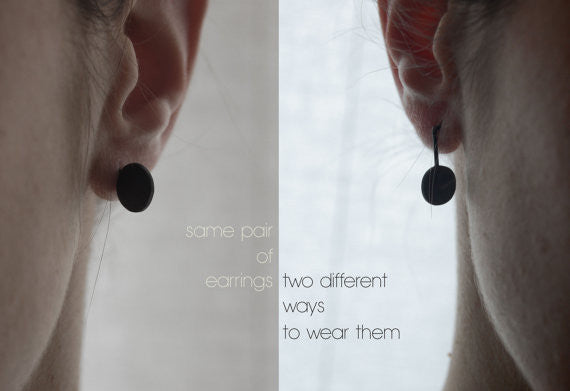 Circle graphic pendants earrings N°10 AgJc - 3