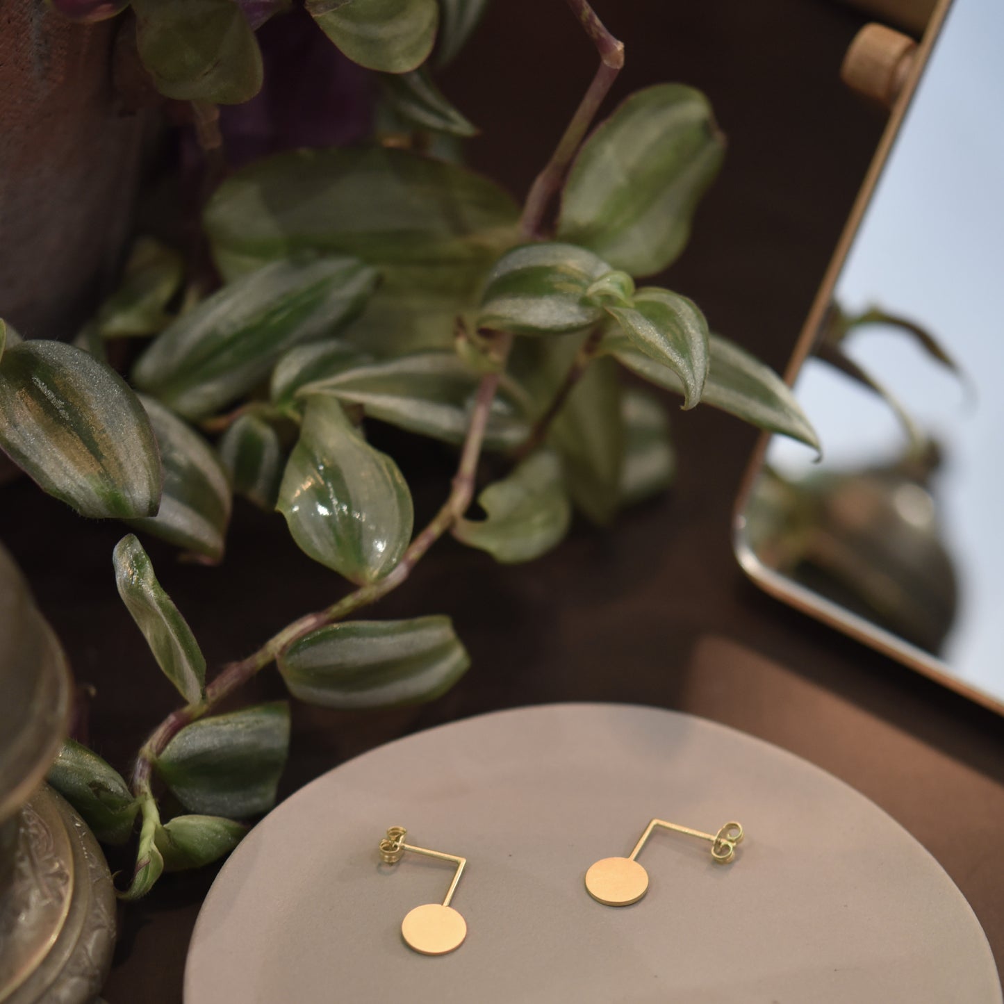 Boucles d'oreilles pendantes cercle N°10