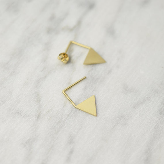 Triangle pendant earrings N°12 in Silver or Vermeil Gold AgJc - 1