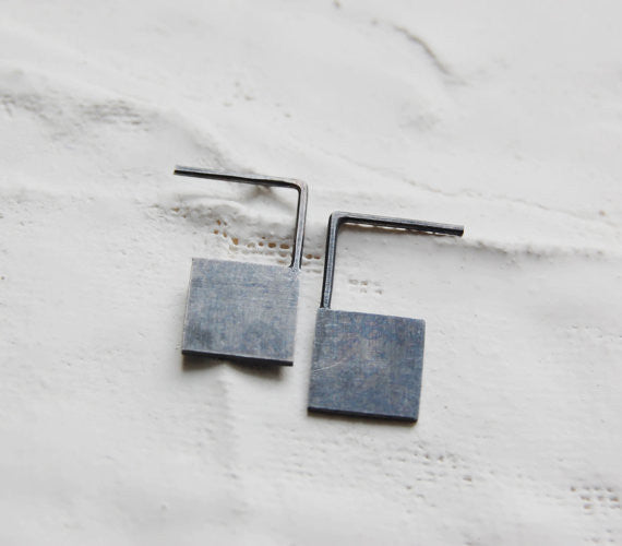 Geometric square earrings N°13 AgJc - 2