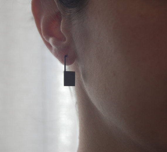 Geometric square earrings N°13 AgJc - 3