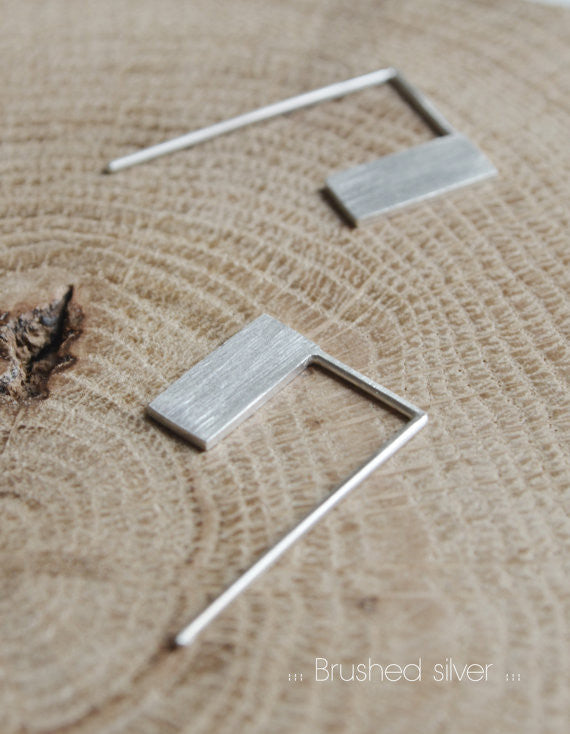 Geometric rectangle earrings N°14 AgJc Matte / 1mm - 4