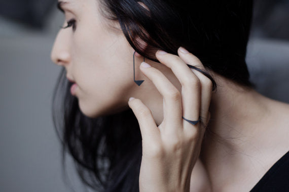 Set of silver ring N°25 and earrings N°17 AgJc - 1