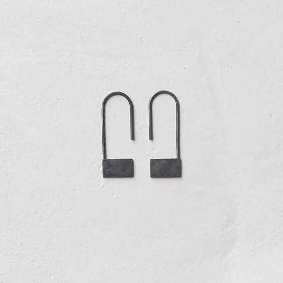 Rectangle pendants earrings N°18 AgJc Oxidized / 1mm - 1