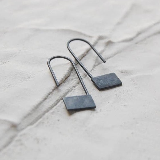 Rectangle pendants earrings N°18 AgJc  - 2