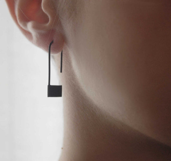 Rectangle pendants earrings N°18 AgJc - 3