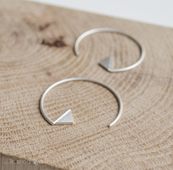 Triangle hoop earrings N°20 AgJc Matte - 3