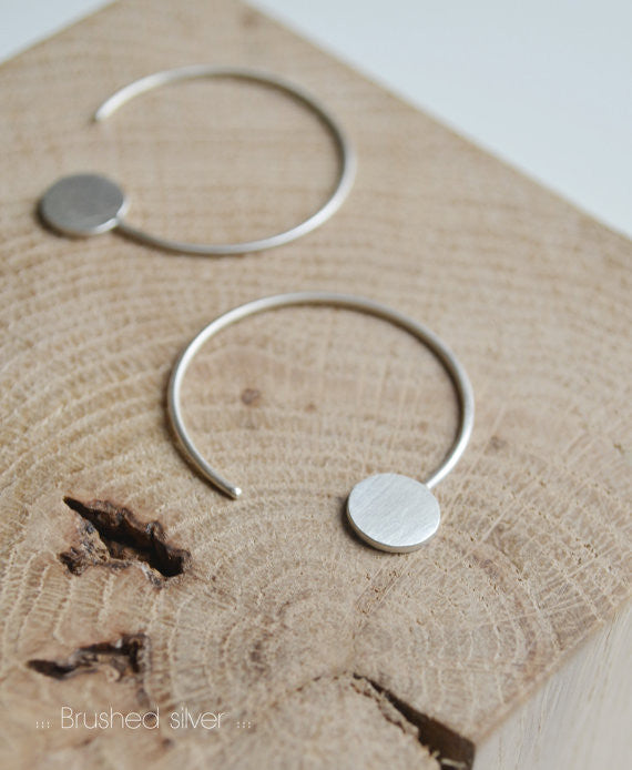 Dot hoop earrings N°21 AgJc Matte - 4