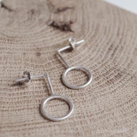 Circle pendants earrings N°22 AgJc Matte / 1mm - 4