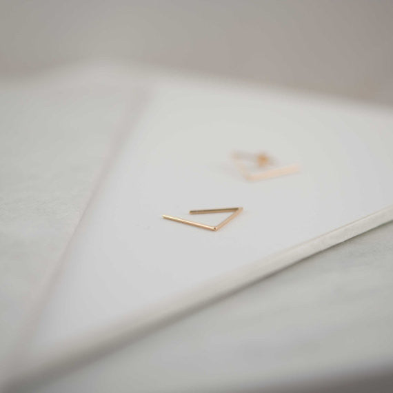 Triangle hoop earrings N°24 in silver or Rose gold plated silver AgJc  - 5