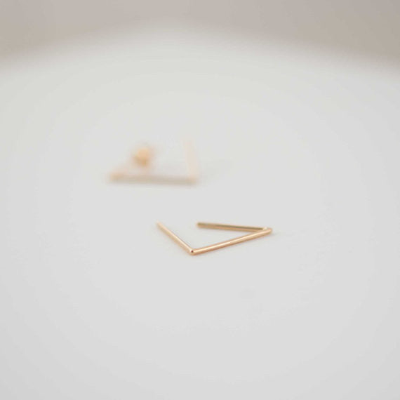 Triangle hoop earrings N°24 in silver or Rose gold plated silver AgJc  - 2