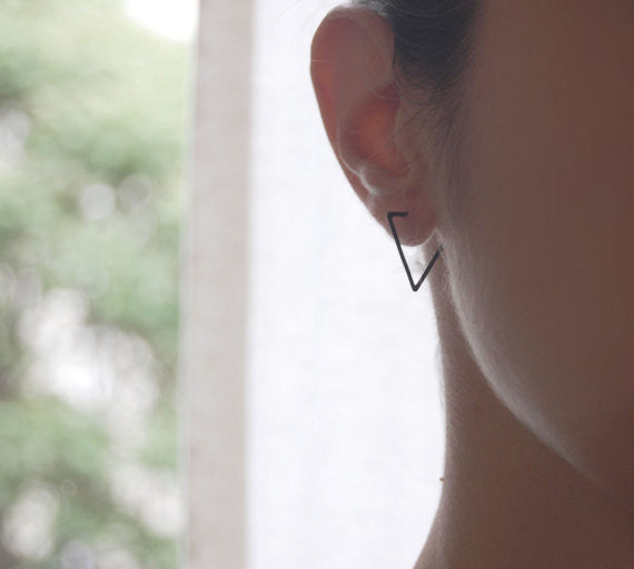 Triangle hoop earrings N°24 AgJc  - 3