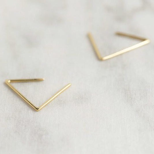 Triangle hoop earrings N°24 in silver or gold filled AgJc Yellow gold filled - 1