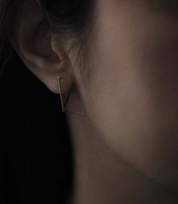 Triangle hoop earrings N°24 in silver or gold filled AgJc - 3