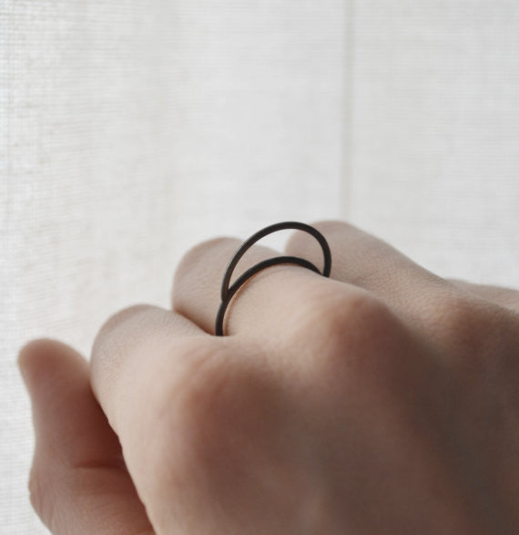 Minimalist circle ring N°35 AgJc  - 4