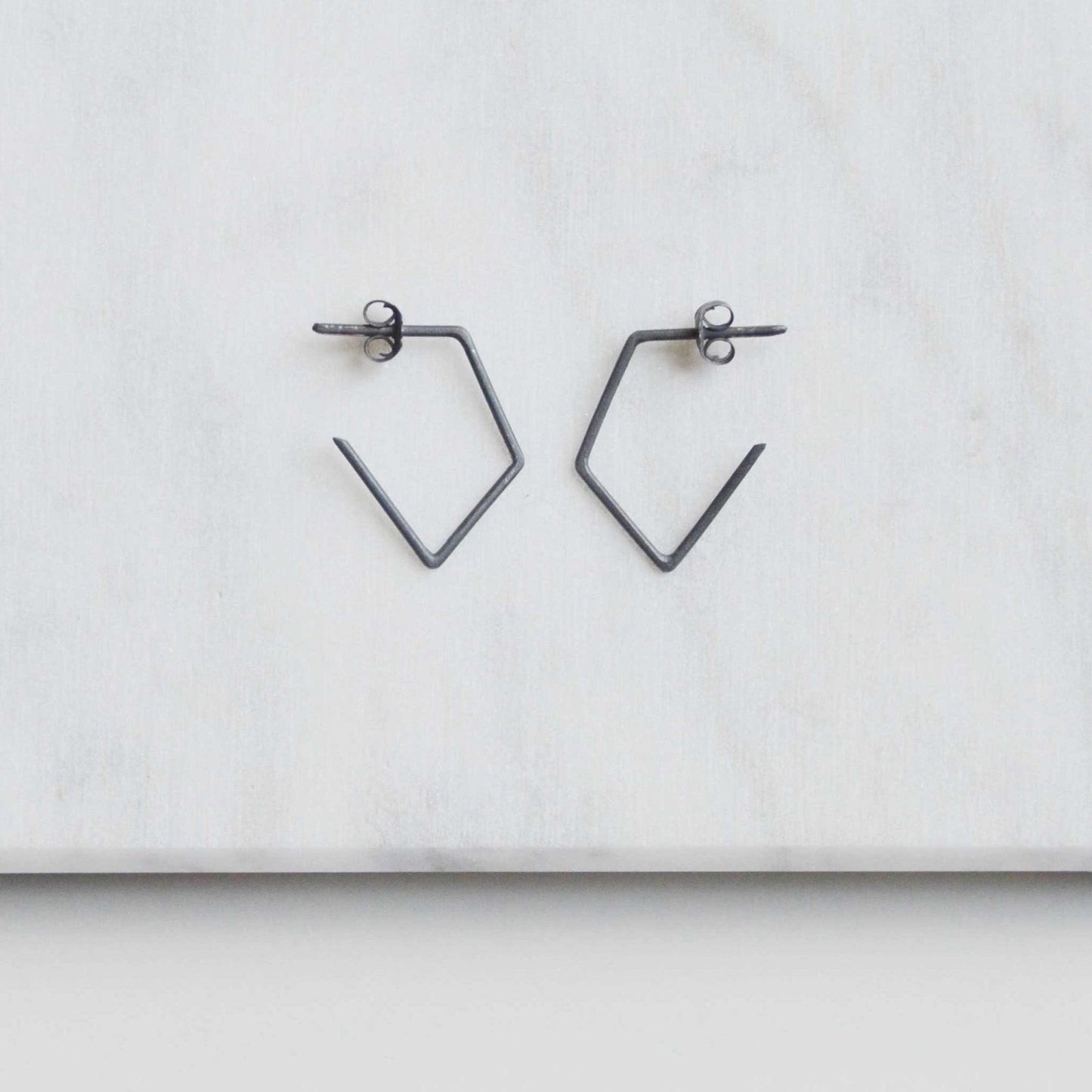 Geometric minimal earrings N°41 AgJc - 3
