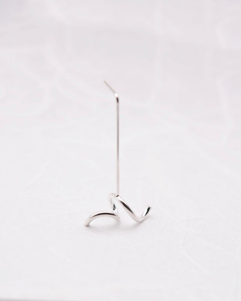 Single sculptural earring in Silver N°2