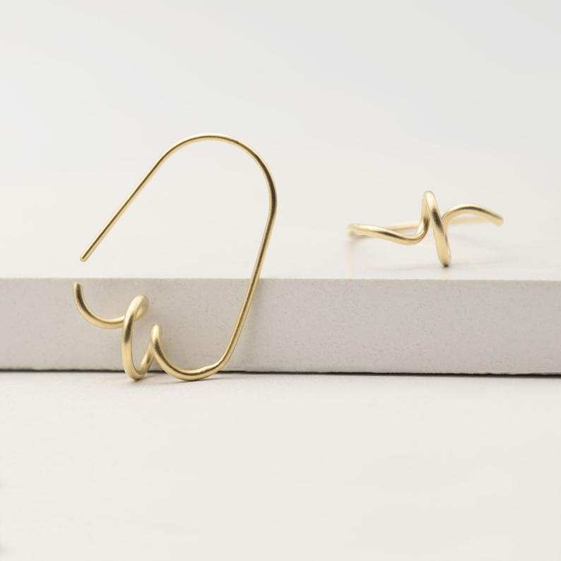 Twisted hoops in gold plated silver N°4