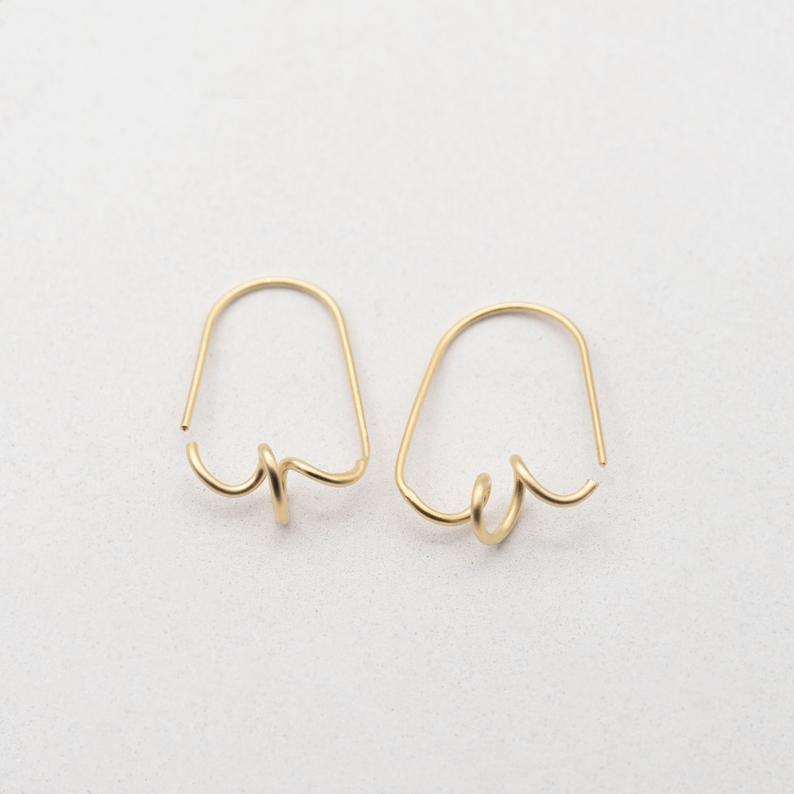 Twisted hoops in gold plated silver N°4