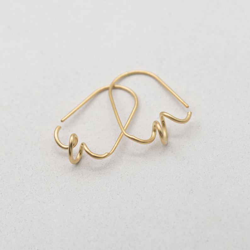 Twisted hoops in gold plated silver N°4
