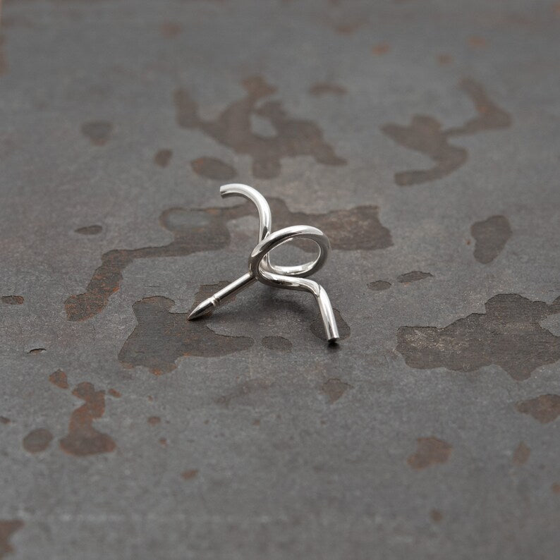 Twisted brooch pin in silver N°6