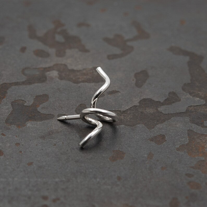 Twisted brooch pin in silver N°6