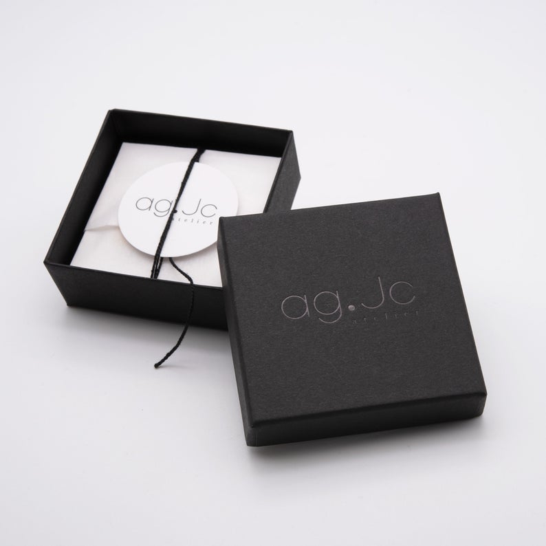 Mini puces d'oreilles en argent noir N°15